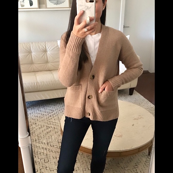 J Crew Three Button Cardigan Brown 